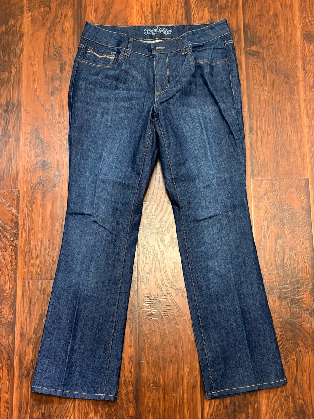 Faded Glory Women’s Bootcut Jeans Size 14 Dark Wash Stretch Denim